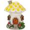 7.25" Solar Lighted Flower House Outdoor Garden Statue